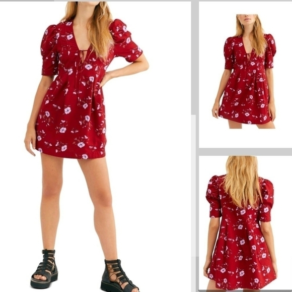𝅺free People Deep V Neck Adelle Pleated Tunic NWOT - Picture 1 of 11